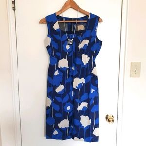 Vintage Japan 1950's Blue Floral Dress